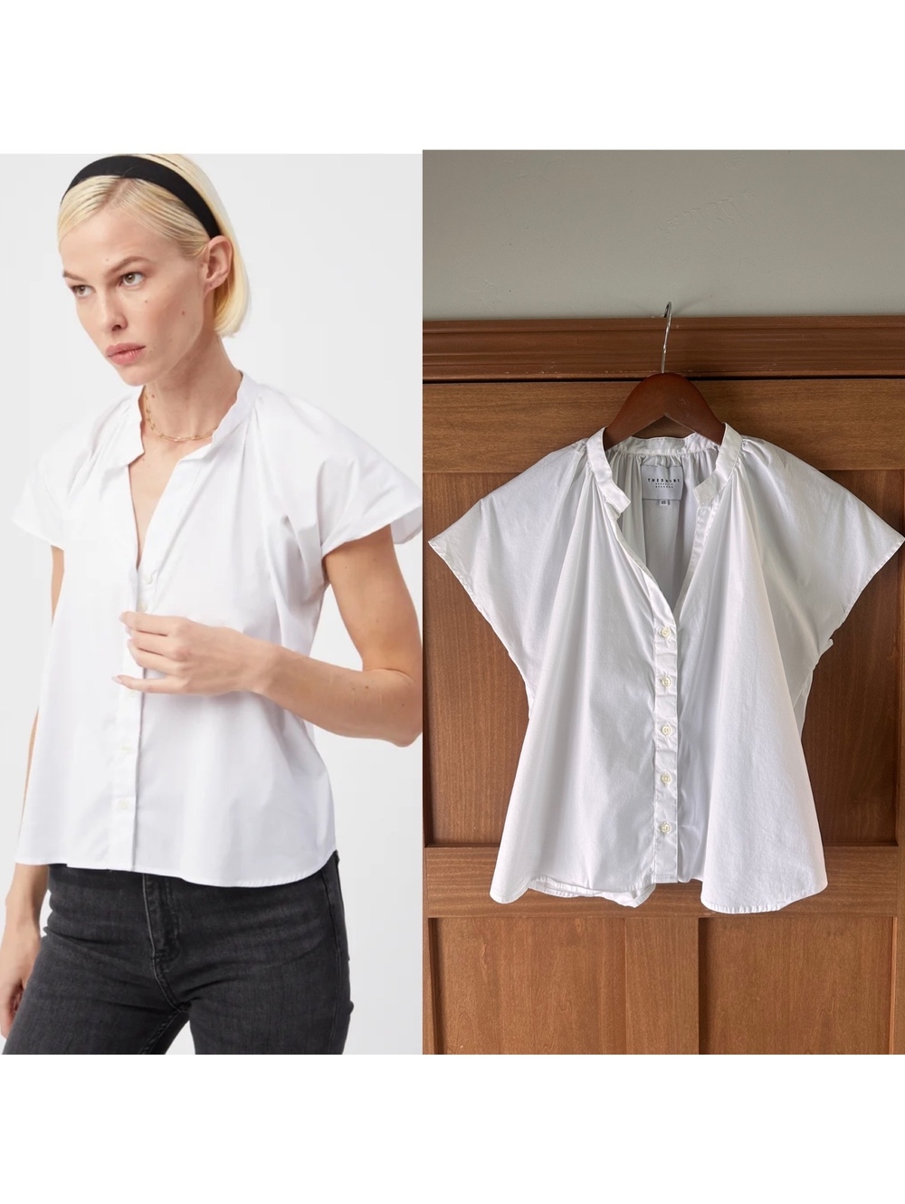 The Shirt Rochelle Behrens The Flutter Shoulder Short Sleeve Shirt Women’s XS